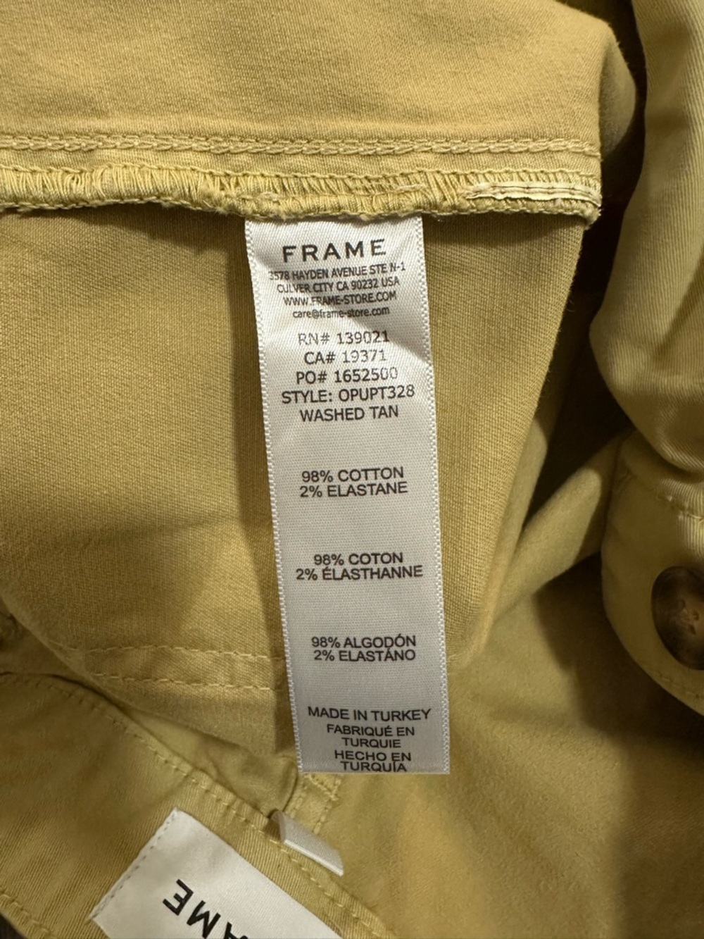Frame Patch Pocket Denim Cargo Pants In Washed Tan. Size 27 - Picture 10 of 16